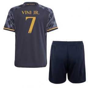Real Madrid Vinicius Junior #7 Koszulka Wyjazdowych Dziecięca 2023-24 Krótki Rękaw (+ Krótkie spodenki)
